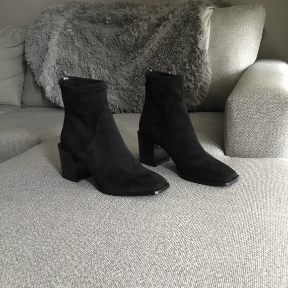 Wishbone Black suede booties. Size 8.5